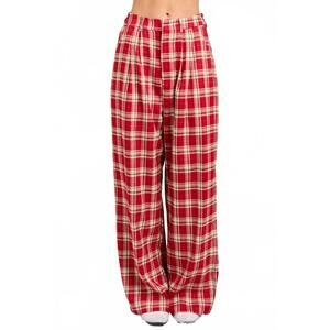 NEW MAINSTRIP pippy plaid wide leg pants in red